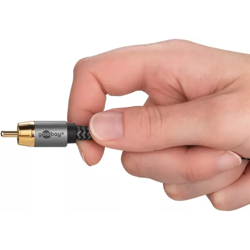 Kabel audio WENTRONIC Goobay 65301 — 3 m, 2×RCA do RCA, przewody miedziane, pozłacane styki, ekranowany magnetycznie