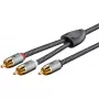 Kabel audio RCA WENTRONIC Goobay 65302 — 2xRCA do RCA, 5 m, miedź, pozłacane styki, ekranowany magnetycznie