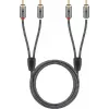 Kabel audio WENTRONIC Goobay 65291 — 2×RCA męski na 2×RCA męski, 0,5 m, miedź, pozłacane styki, ekranowany magnetycznie