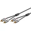 Kabel audio WENTRONIC Goobay 65291 — 2×RCA męski na 2×RCA męski, 0,5 m, miedź, pozłacane styki, ekranowany magnetycznie