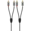 Kabel audio WENTRONIC Goobay 65294 — 2×RCA męski do 2×RCA męski, 3 m, miedź, pozłacane styki, ekranowanie magnetyczne