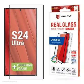 Displex Screen Protector + Case dla Samsung Galaxy S24 Ultra, Eko Ramka Montażowa, Pełne Pokrycie