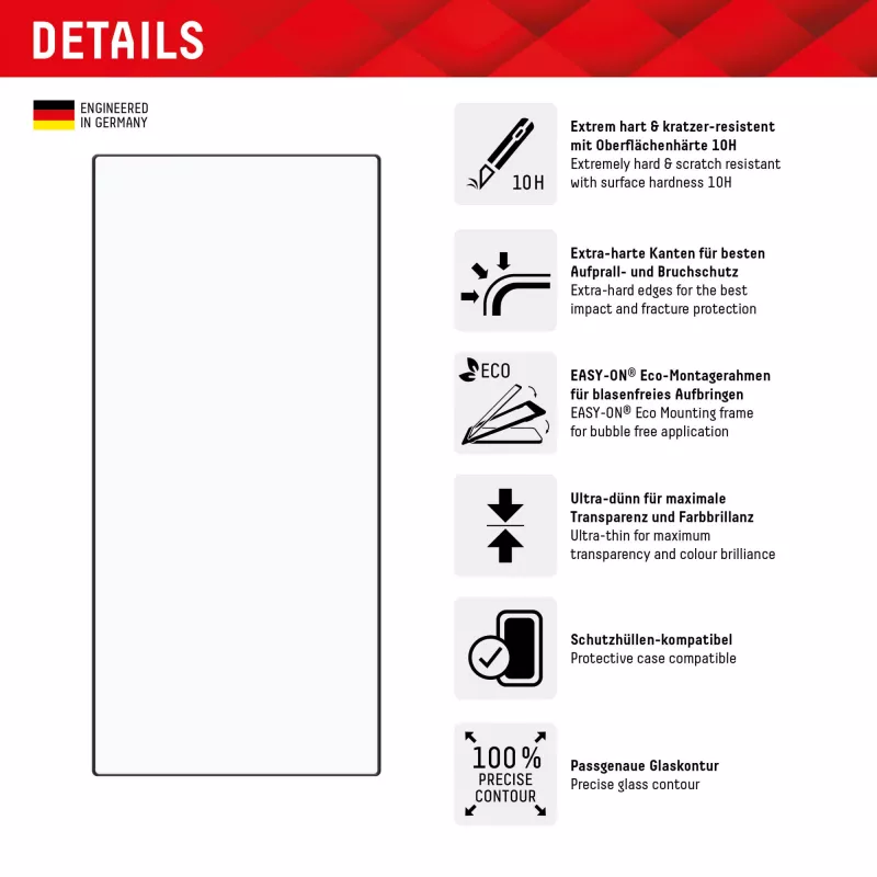 Displex Screen Protector + Case dla Samsung Galaxy S24 Ultra, Eko Ramka Montażowa, Pełne Pokrycie