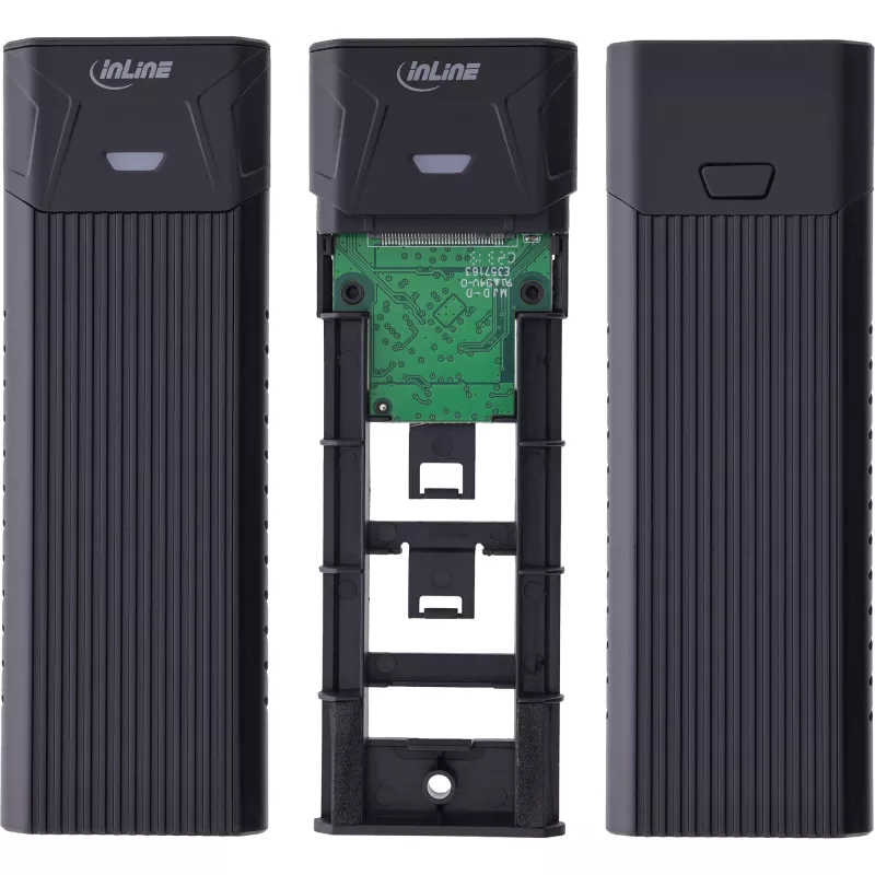 Obudowa InLine USB3.2 Gen.2 USB-C na dysk SSD M.2 (PCIe NVMe i SATA)