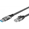 Goobay adapter kablowy USB A RJ-45 15m czarno-srebrny