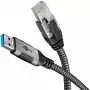 Goobay adapter kablowy USB A RJ-45 15m czarno-srebrny
