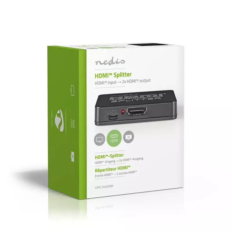 Rozdzielacz wideo Nedis VSPL34002BK