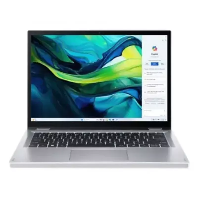 Konwertowalny laptop Acer Aspire Go Spin 14 AGSP14-31PT-36R6 — 14 cali WUXGA dotyk, Intel Core 3 N355 1.9 GHz, 16 GB LPDDR5, 512 GB SSD, Windows 11 Home, Srebrny