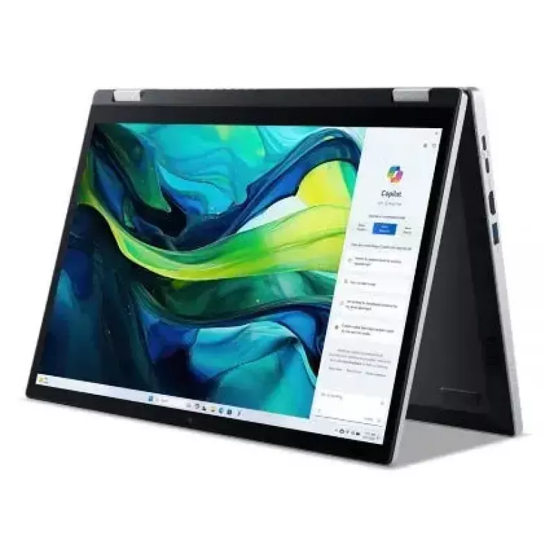 Konwertowalny laptop Acer Aspire Go Spin 14 AGSP14-31PT-36R6 — 14 cali WUXGA dotyk, Intel Core 3 N355 1.9 GHz, 16 GB LPDDR5, 512 GB SSD, Windows 11 Home, Srebrny