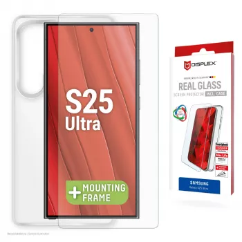 Displex Szkło Ochronne + Etui do Samsung Galaxy S25 Ultra, Eko Ramka Montażowa, odporne na zarysowania