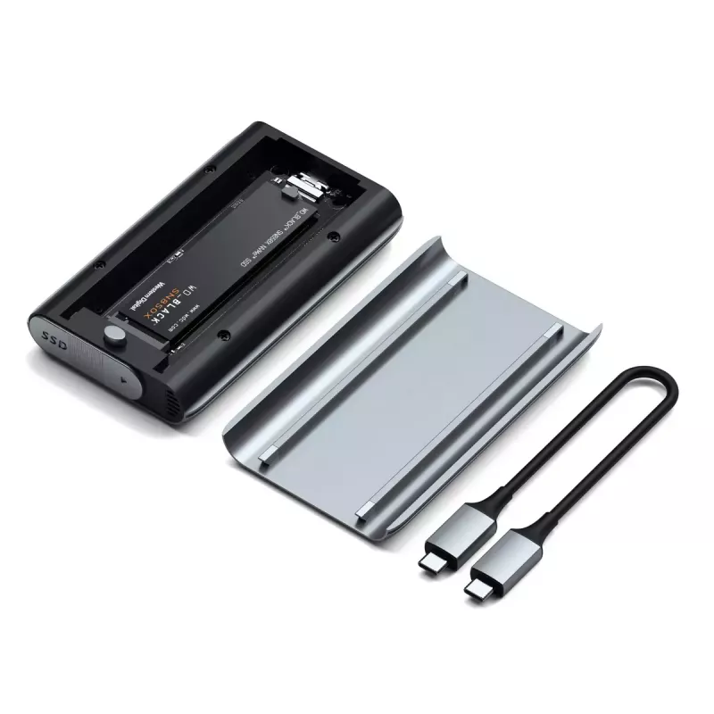 Obudowa SSD Satechi USB4 NVMe SSD Pro 4 TB 40 Gbit/s Szara Przezroczysta