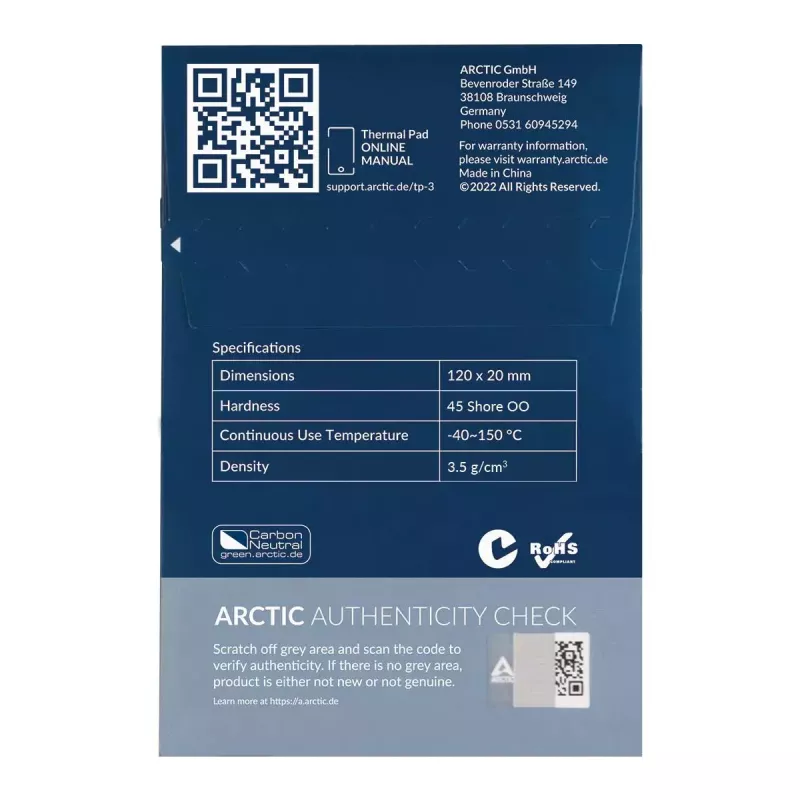 ARCTIC TP-3 Premium Performance Thermal Pad 120 x 20 mm, 1,5 mm