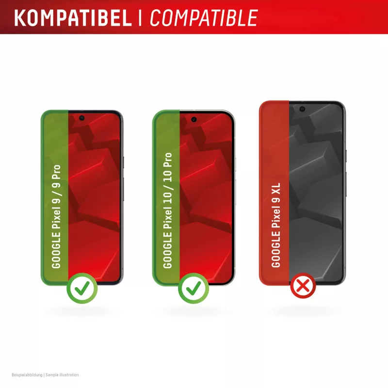 Displex Szkło ochronne (10H) do Google Pixel 9, Pixel 9 Pro, Pixel 10, Pixel 10 Pro, Eko ramka montażowa, odporne na zarysowania