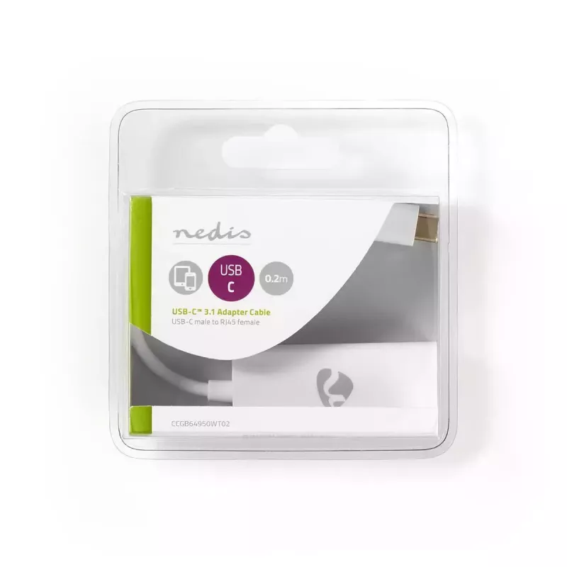 Kabel sieciowy Nedis CCGB64950WT02 RJ-45 Cat8.1 0,2 m Biały