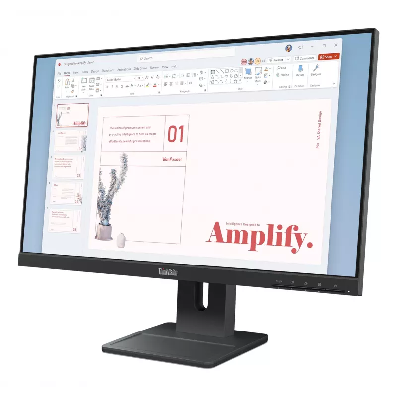 Monitor Lenovo ThinkVision E24-40, 60,5 cm (23,8 cala), 1920 x 1080 pikseli, Full HD, LCD, 6 ms, Czarny