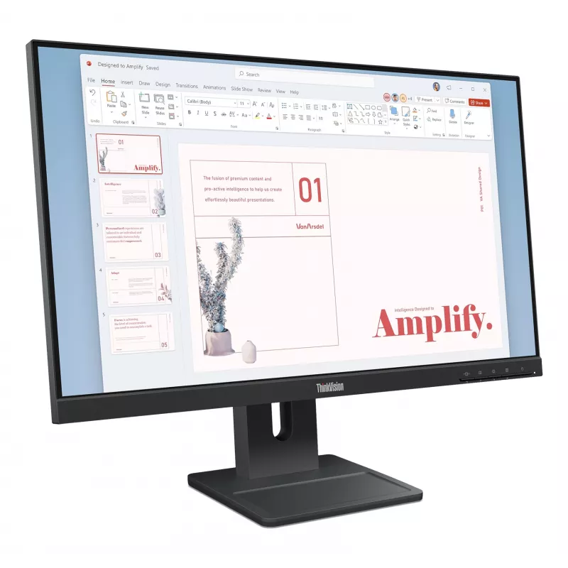Monitor Lenovo ThinkVision E24-40, 60,5 cm (23,8 cala), 1920 x 1080 pikseli, Full HD, LCD, 6 ms, Czarny