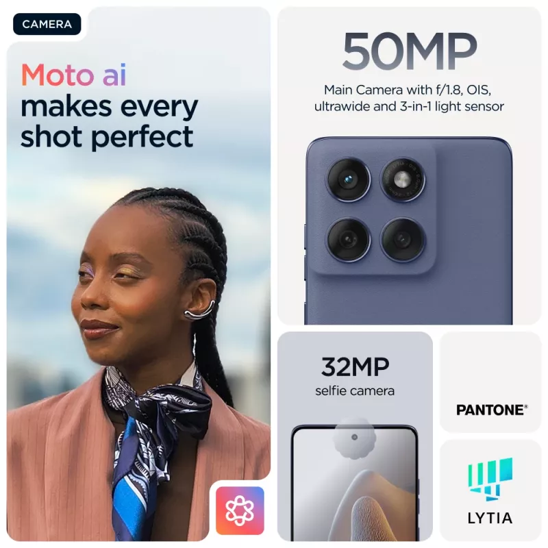 Smartfon Motorola edge 60 fusion — 6,67 cala OLED, MediaTek Dimensity 7300, 8 GB RAM, 256 GB, 50+13 MP, 5200 mAh, Dual SIM, Szary