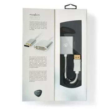 Nedis CCTB37250AL02 adapter kabla wideo 0,2 m DisplayPort DVI-D srebrny