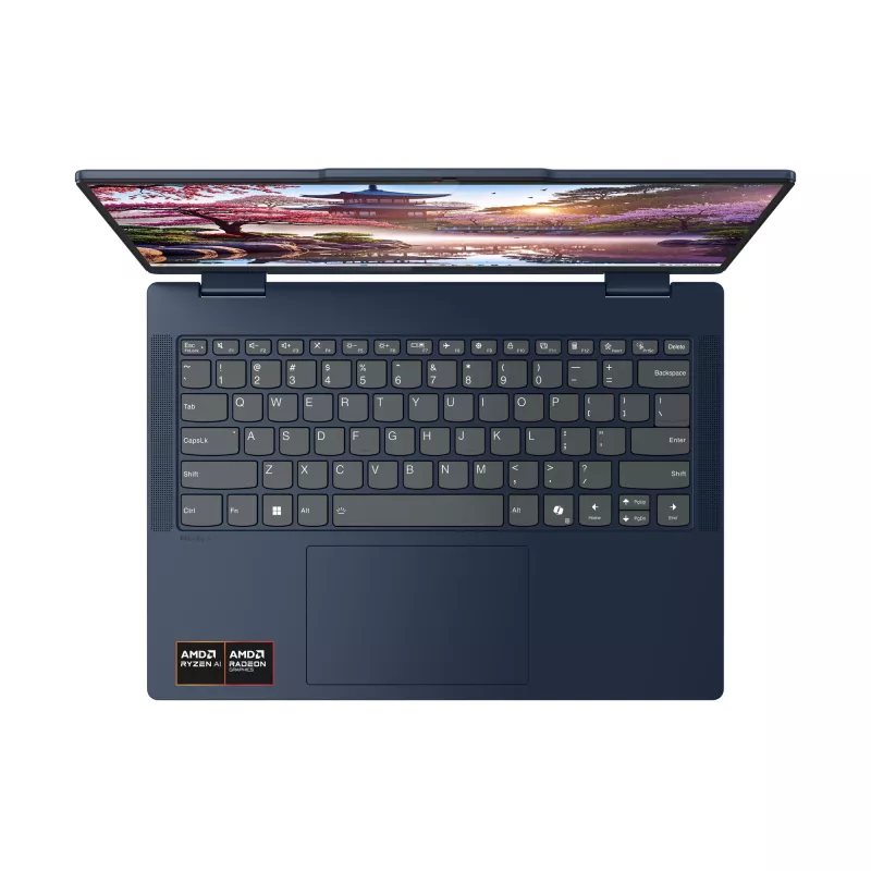 Lenovo IdeaPad 5 2-in-1 14AKP10 Copilot+ PC AMD Ryzen™ AI 7 350 Hybryda (2-w-1) 35,6 cm (14 cali) Ekran dotykowy WUXGA 16 GB LPDDR5x-SDRAM 1 TB SSD Wi-Fi 7 (802.11be) Windows 11 Home Niemiecki Niebieski