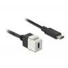 Moduł Keystone DeLOCK 86399 Płaski Czarny Biały USB C