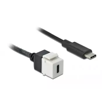 Moduł Keystone DeLOCK 86399 Płaski Czarny Biały USB C