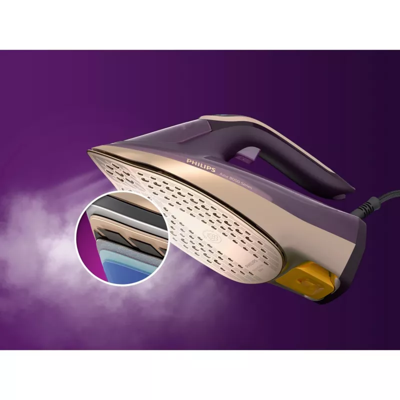 Żelazko parowe Philips DST8040/30 — 3000 W, zbiornik 0,35 L, stopa SteamGlide Elite, para pionowa