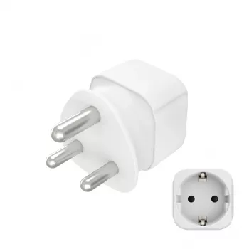 Hama 00223440 przejściówka wtyczki zasilania Type M Type C (Europlug)+Type F Biały