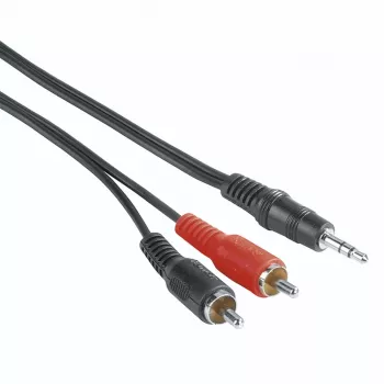 Kabel audio Hama 00205107 5m 3.5mm 2xRCA męski czarny czerwony