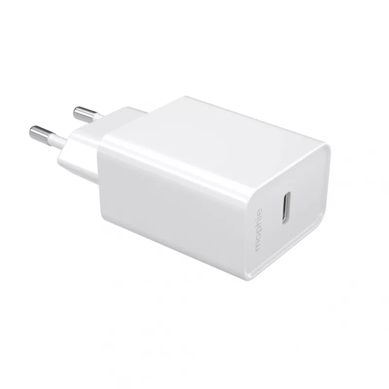 Ładowarka sieciowa mophie essentials 20 W USB-C PD, uniwersalna, biała, AC, szybkie ładowanie, do użytku wewnętrznego