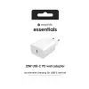 Ładowarka sieciowa mophie essentials 20 W USB-C PD, uniwersalna, biała, AC, szybkie ładowanie, do użytku wewnętrznego
