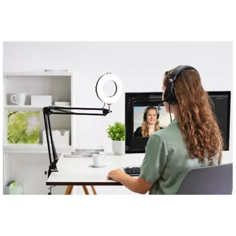 Hama 700 II Lampka pierścieniowa, Mikrofon, Kamera internetowa, Aparat, Telefon komórkowy/Smartfon, Tablet/UMPC Czarny