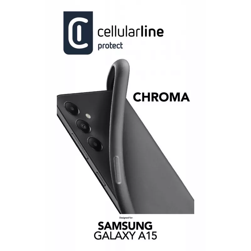 Cellularline Chroma - Galaxy A15 Kolorowe etui z miękkiej gumy, Cover, Samsung, A15 5G, 16,5 cm (6,5 cala), Czarny