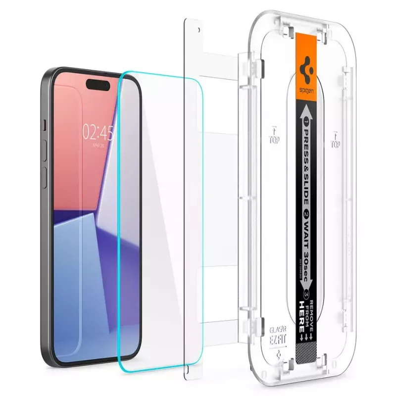Spigen iPhone 15 Glas.tR EZ Fit Szkło hartowane na ekran przezroczyste