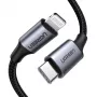 Kabel do telefonu komórkowego Ugreen 60759 Czarny, Srebrny 1 m USB C Lightning