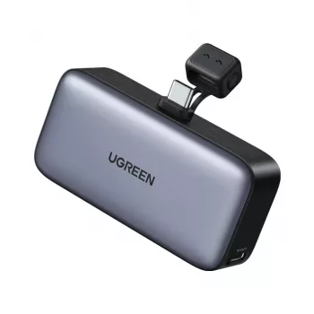 Power bank UGREEN 35338, 5000 mAh, szary, przenośna bateria do smartfonów, ładowanie jednego urządzenia