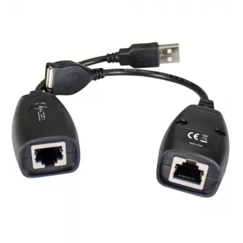 Techly IUSB-EXTENDTY5 adapter złącza kabla USB RJ-45 Czarny