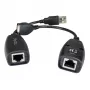 Techly IUSB-EXTENDTY5 adapter złącza kabla USB RJ-45 Czarny