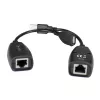 Techly IUSB-EXTENDTY5 adapter złącza kabla USB RJ-45 Czarny