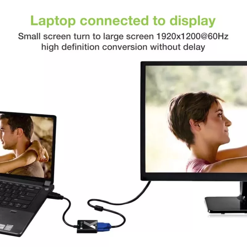 Adapter przejściówka Techly HDMI na VGA czarny 0,1 m 1920x1200 60 Hz