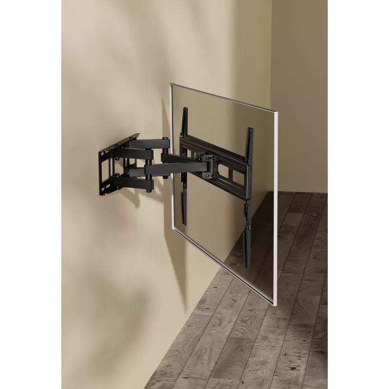 Uchwyt ścienny do telewizora i monitora Manhattan Full Motion 1 ekran 37-65 Czarny VESA 100x100 do 600x400mm Maks. 40kg
