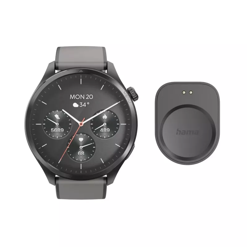 Hama 9000 3.63 cm (1.43 inch) AMOLED 52 mm Cyfrowy Ekran Dotykowy Antracytowy GPS (satelitarny)