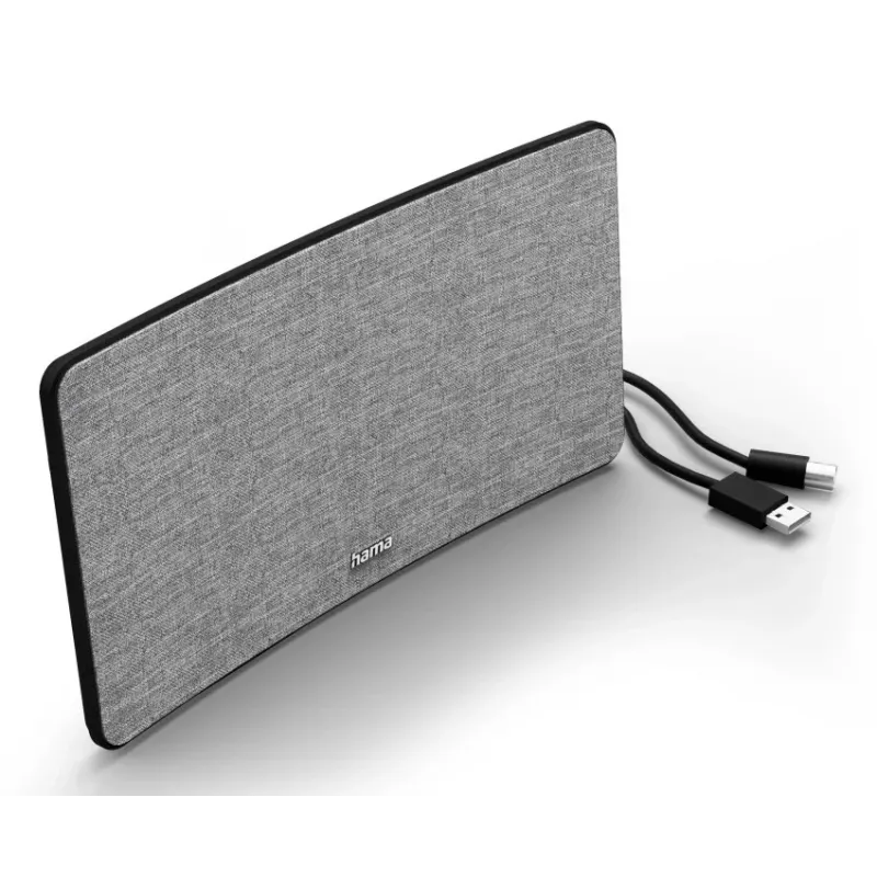 Antena telewizyjna wewnętrzna Hama Fabric Design czarno-szara USB 2m