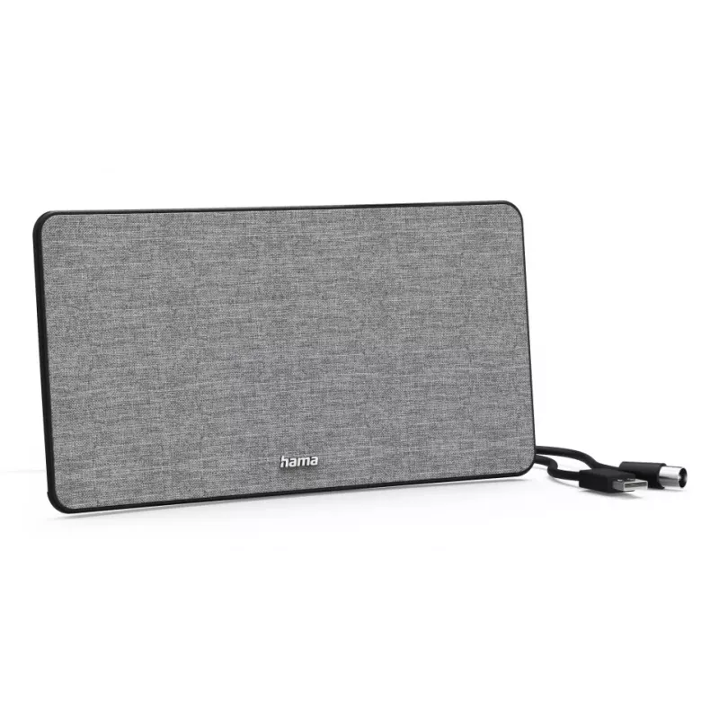 Antena telewizyjna wewnętrzna Hama Fabric Design czarno-szara USB 2m