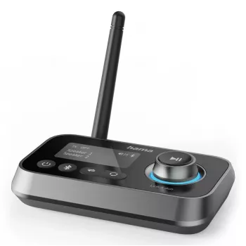 Bezprzewodowy nadajnik/odbiornik audio HAMA Link.it duo 3,5 mm, Bluetooth, zasięg 10 m, zasilany przez USB, czarny