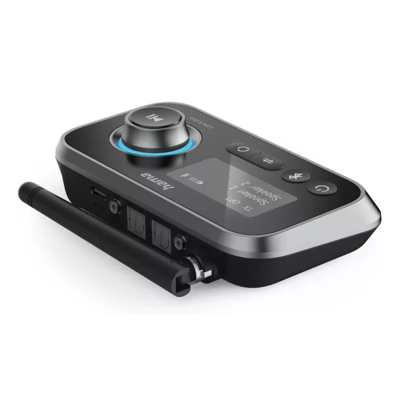 Bezprzewodowy nadajnik/odbiornik audio HAMA Link.it duo 3,5 mm, Bluetooth, zasięg 10 m, zasilany przez USB, czarny