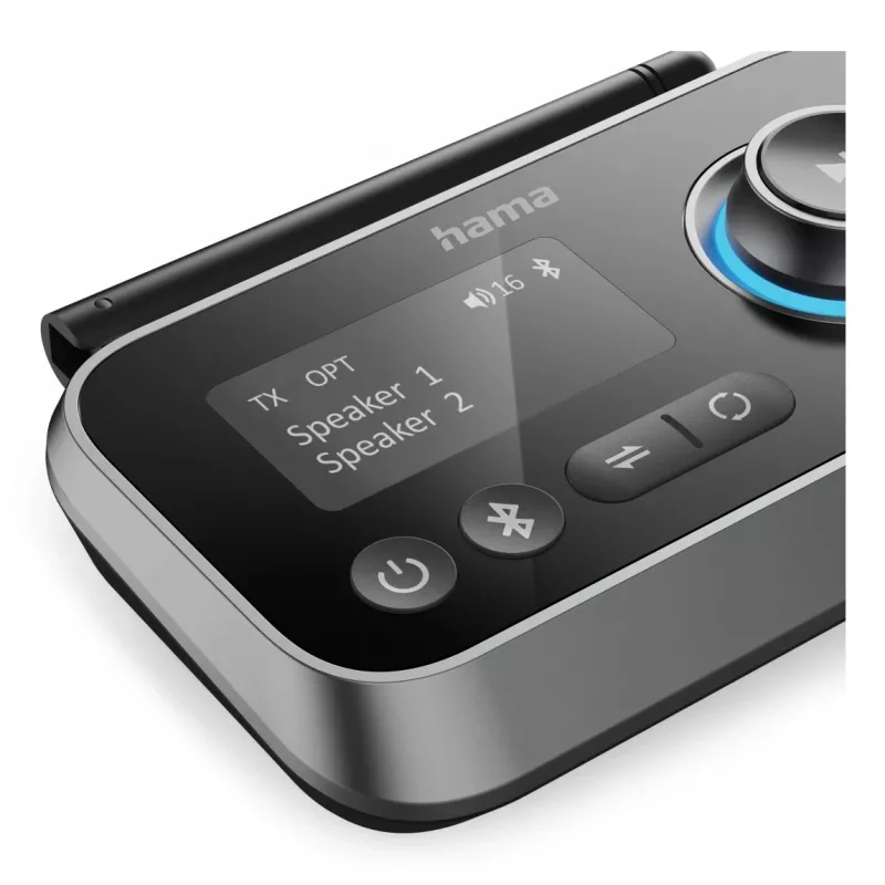 Bezprzewodowy nadajnik/odbiornik audio HAMA Link.it duo 3,5 mm, Bluetooth, zasięg 10 m, zasilany przez USB, czarny