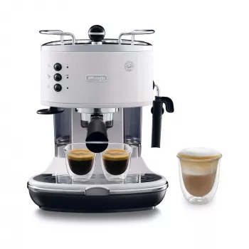 Ekspres do kawy De’Longhi ECO 311.W — ręczny 15 bar, zbiornik na wodę 1,4 l, 2 filiżanki, podgrzewanie, blatowy