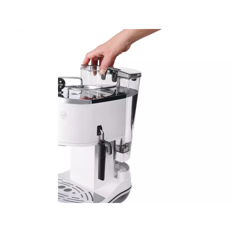 Ekspres do kawy De’Longhi ECO 311.W — ręczny 15 bar, zbiornik na wodę 1,4 l, 2 filiżanki, podgrzewanie, blatowy