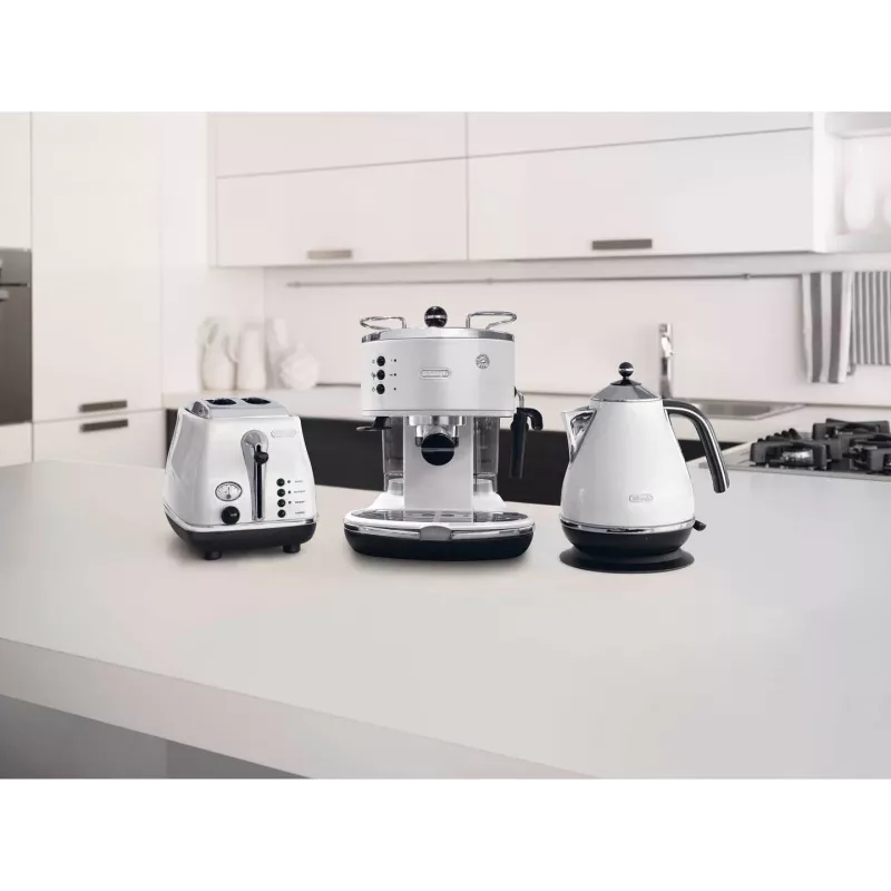 Ekspres do kawy De’Longhi ECO 311.W — ręczny 15 bar, zbiornik na wodę 1,4 l, 2 filiżanki, podgrzewanie, blatowy