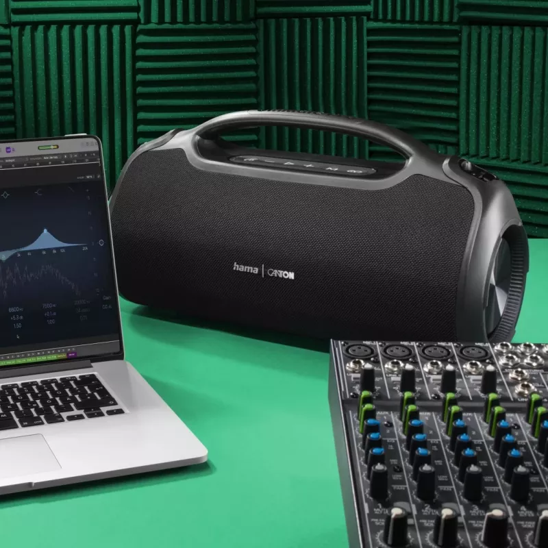 Głośnik imprezowy HAMA UltiMate Pro 120 W, bezprzewodowy Bluetooth, wodoodporny, wbudowany akumulator, ładowanie USB-C